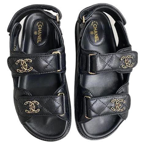 chanel dad samdals|chanel velcro sandals 2020 price.